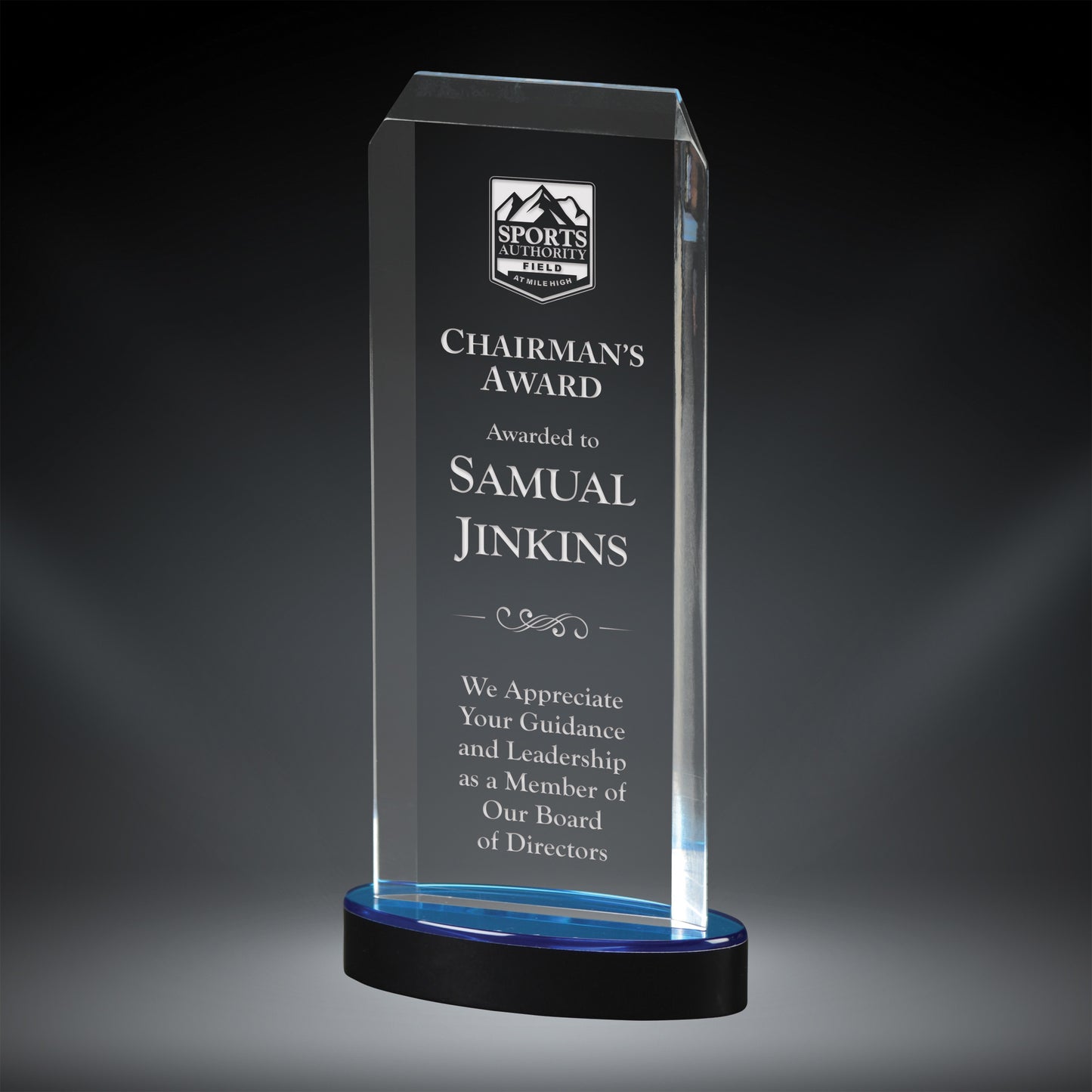 Blue Acrylic Spectra Tower