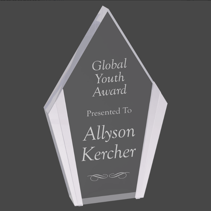 Diamond Acrylic w/ Silver Edges