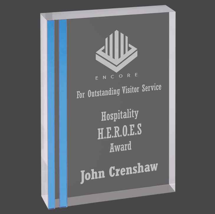 Rectangle Acrylic w/ Blue Edge