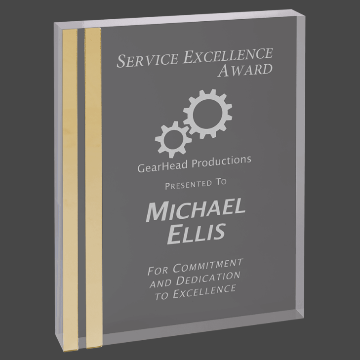 Rectangle Acrylic w/ Gold Edge