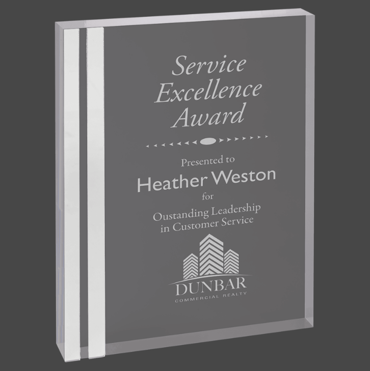 Rectangle Acrylic w/ Silver Edge