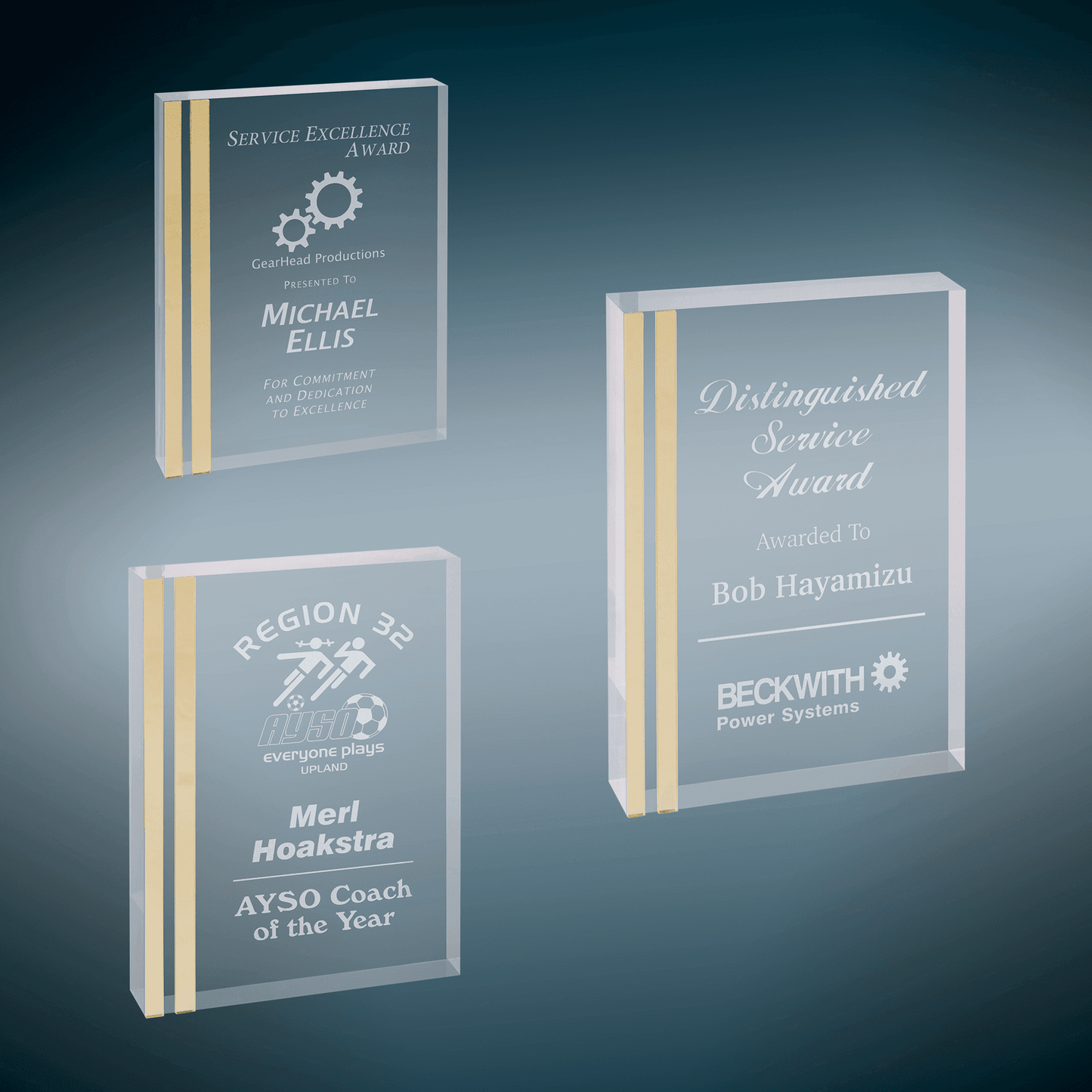 Rectangle Acrylic w/ Gold Edge