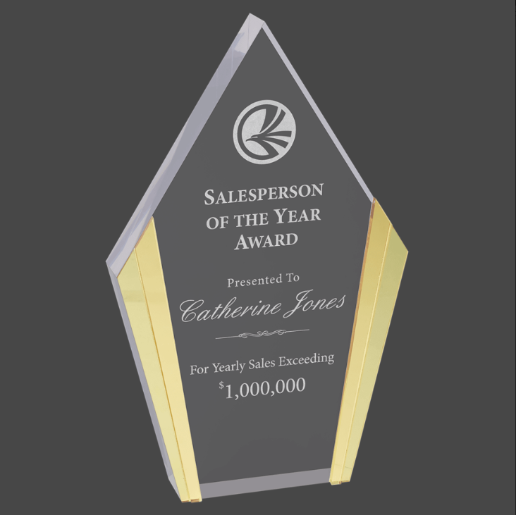 Diamond Acrylic w/ Gold Edges