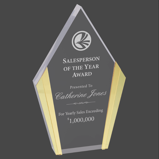 Diamond Acrylic w/ Gold Edges