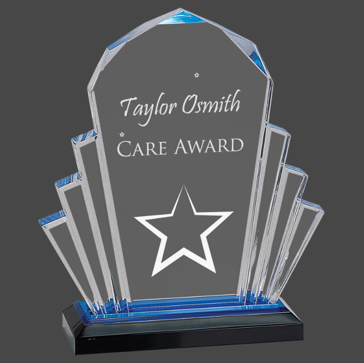 Blue Acrylic Faceted Impress