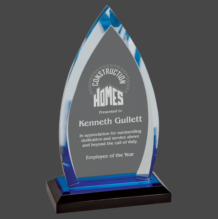 Blue Acrylic Oval Impress