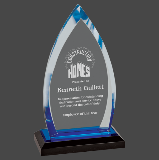 Blue Acrylic Oval Impress