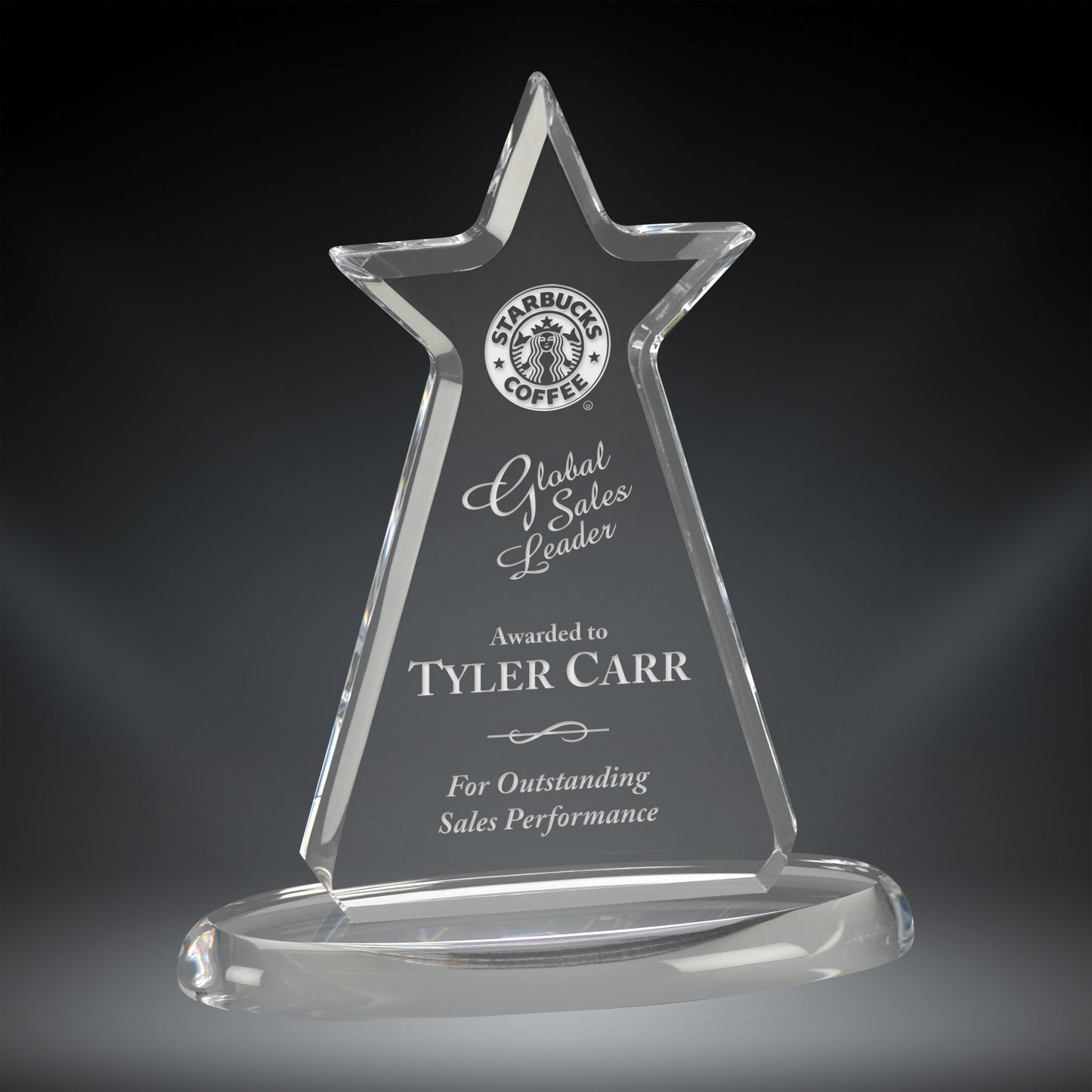 Star Acrylic on Oval Base