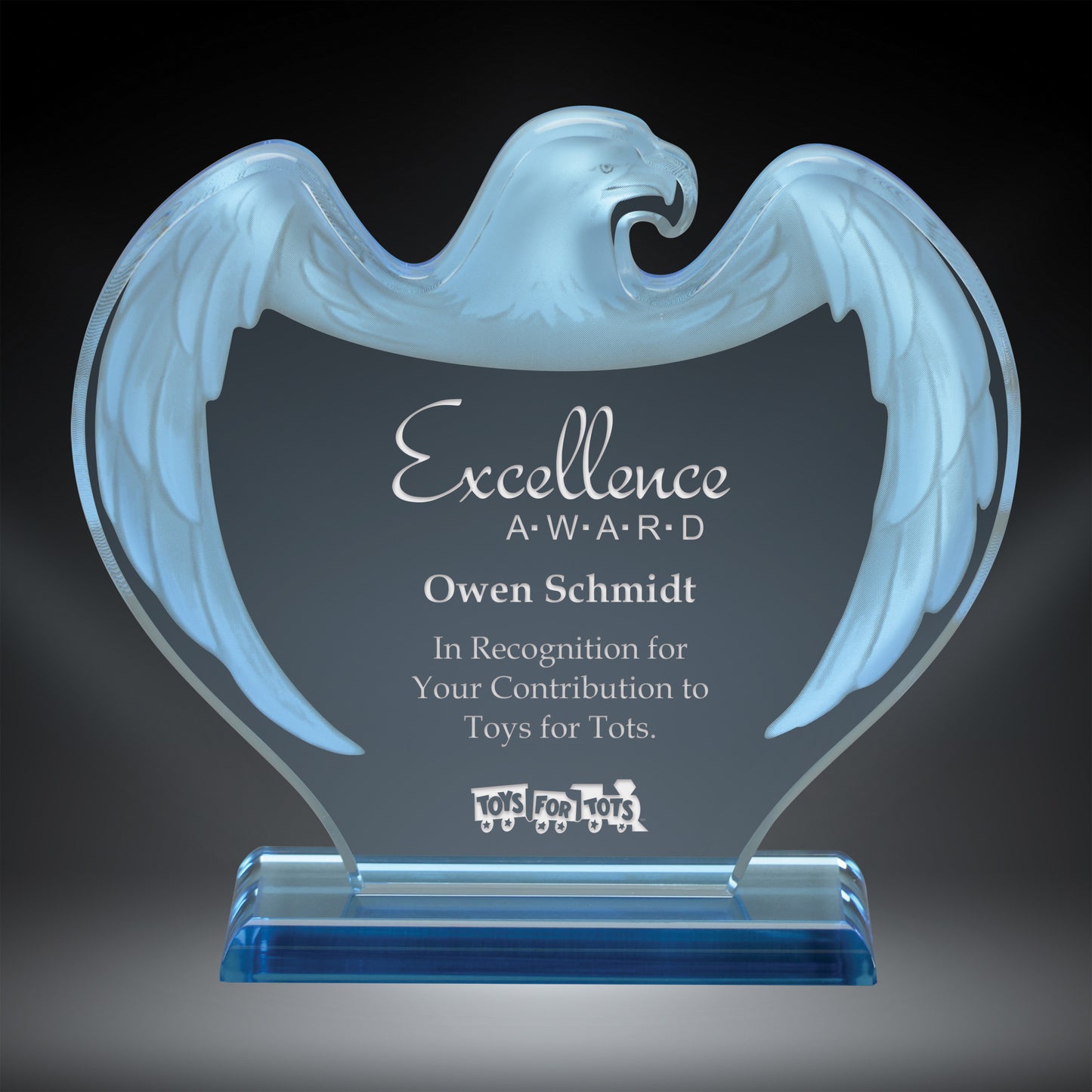 Blue Frosted Acrylic Eagle